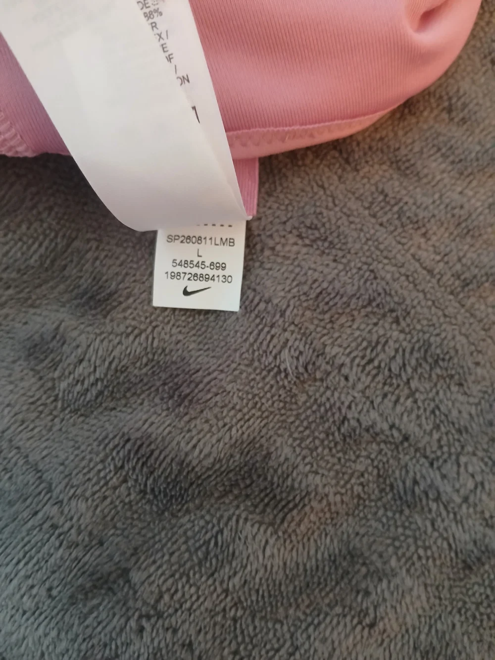 Nike Pink Racerback Sports Bra with White Swoosh